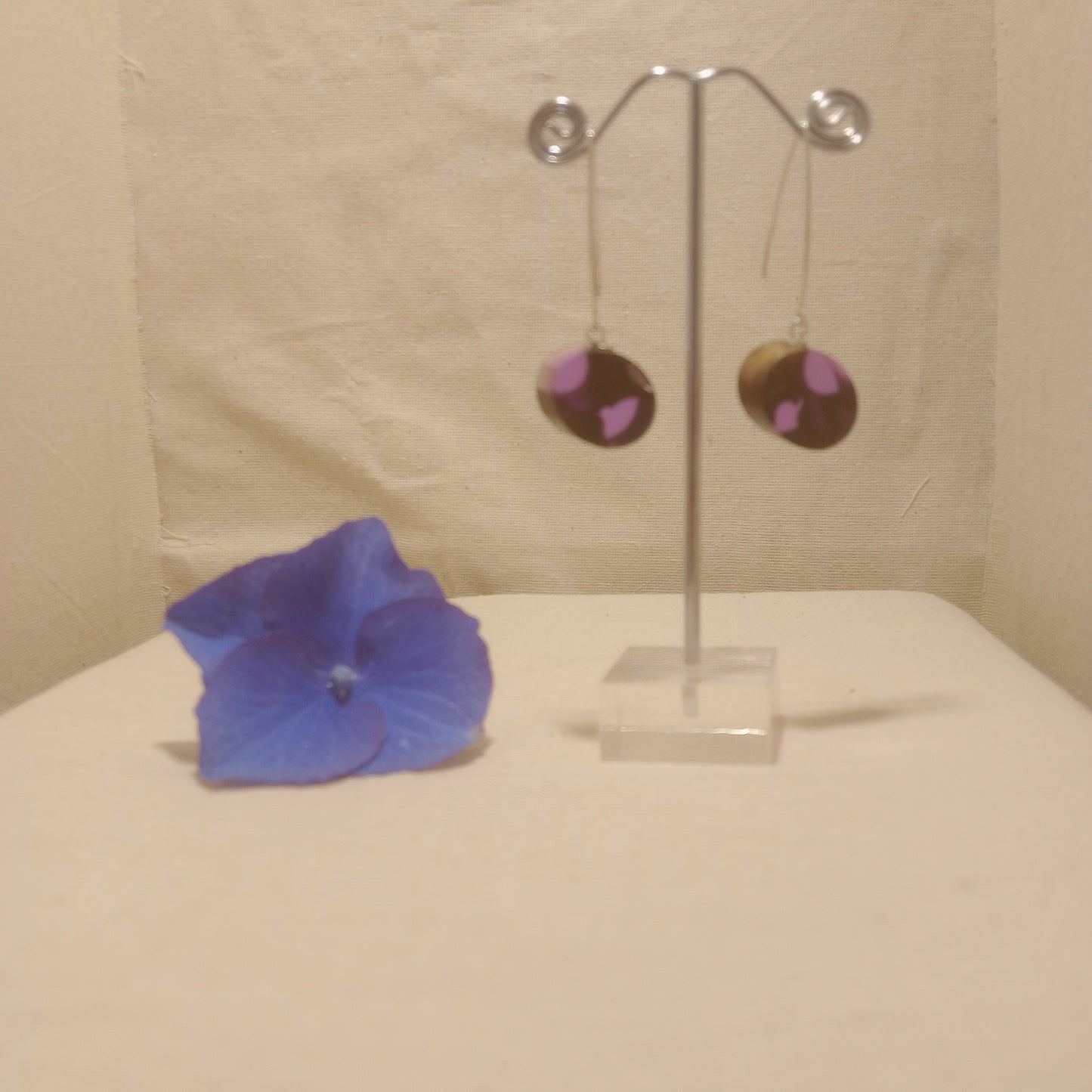 Driftwood and resin on Sterling Silver hoops
