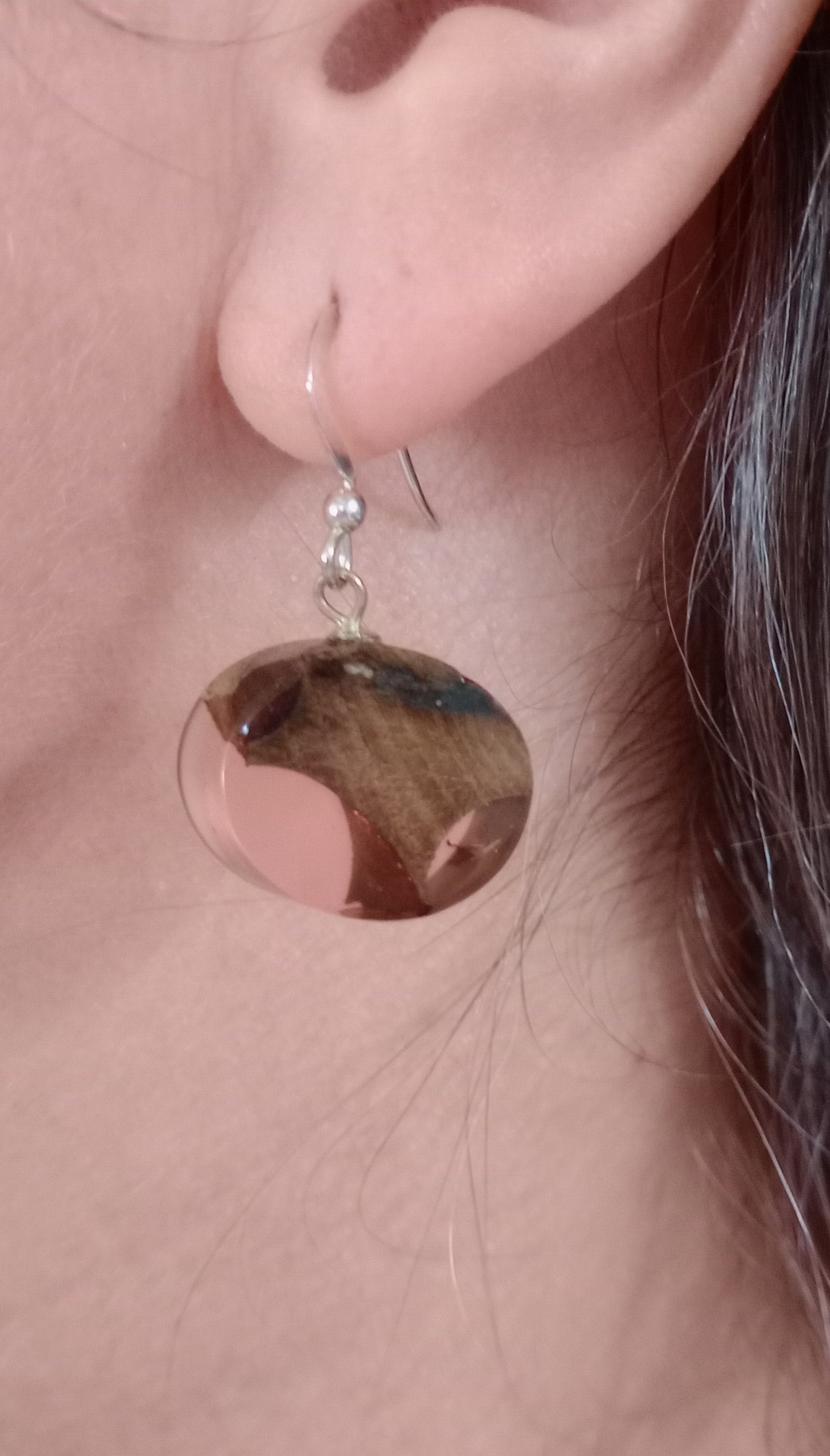 Driftwood and resin earrings