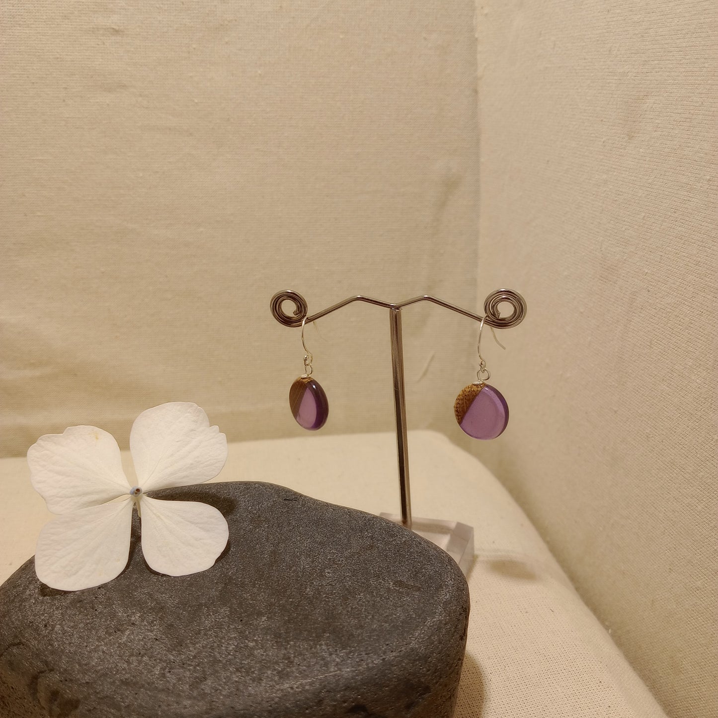 Irish Oak and resin earrings
