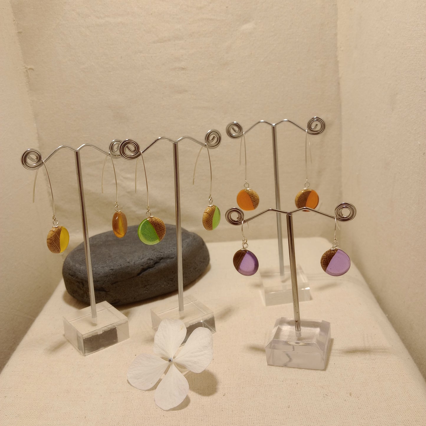 Irish Oak and resin earrings