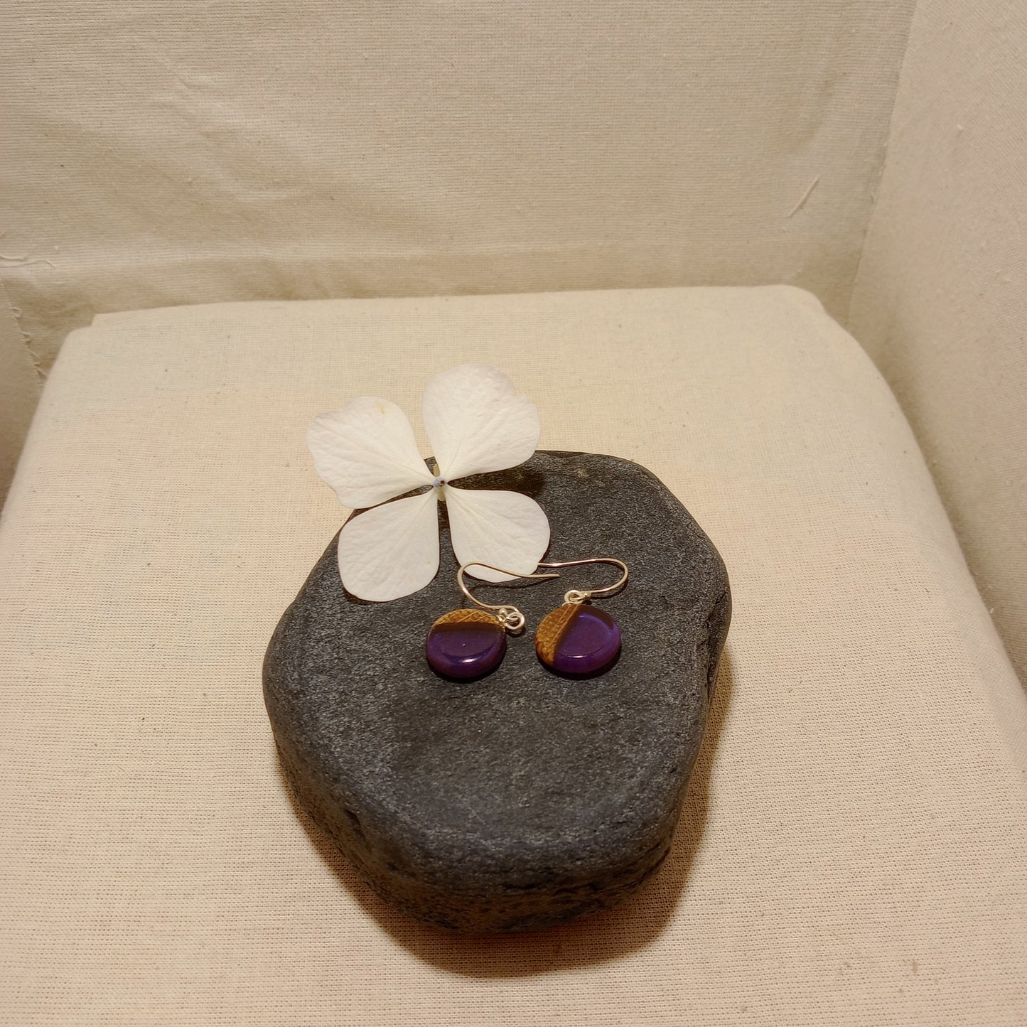 Irish Oak and resin earrings