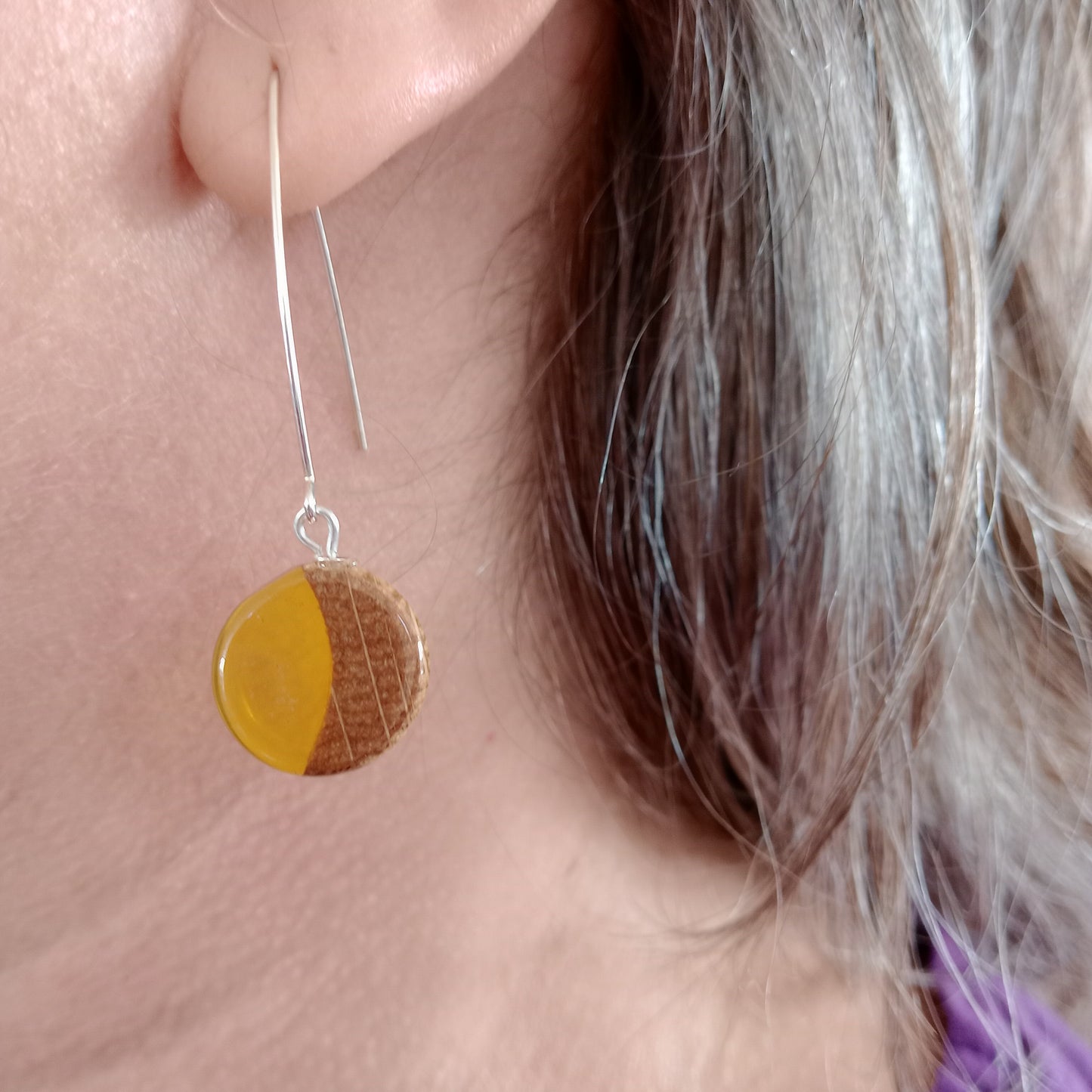 Irish Oak and resin earrings
