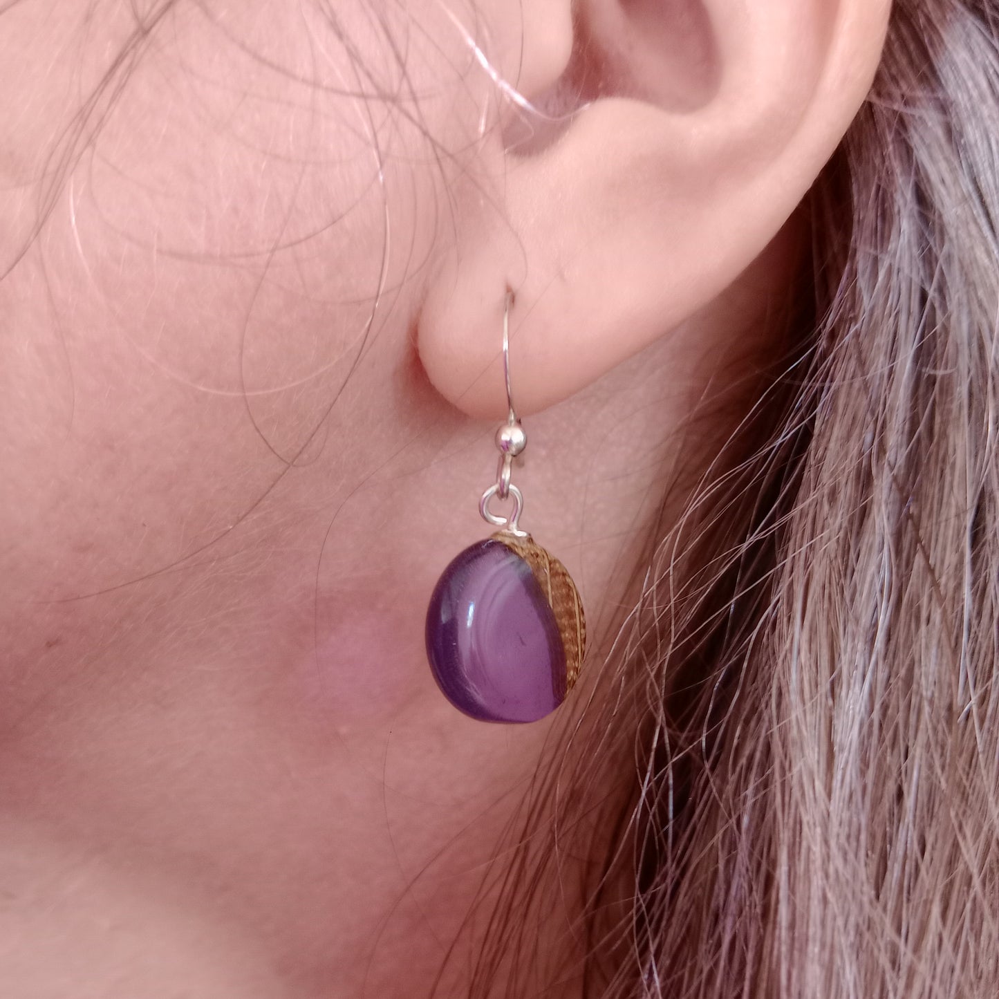 Irish Oak and resin earrings