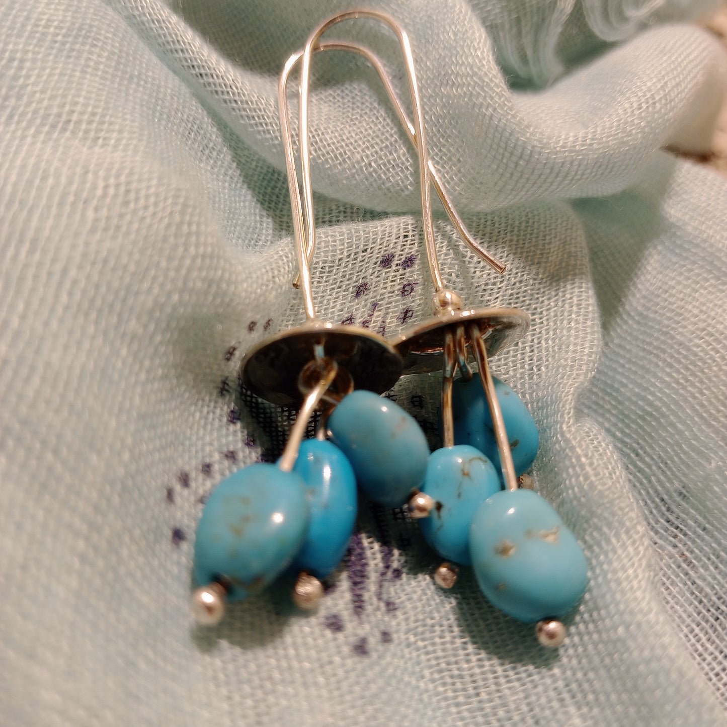 Turquoise and sterling silver earrings