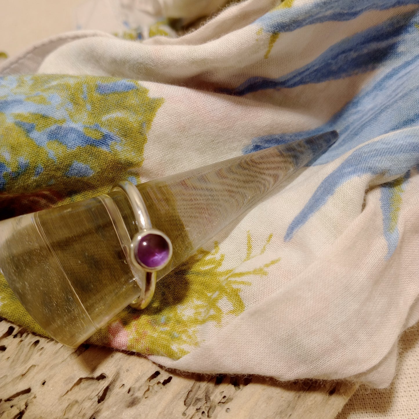 Amethyst Ring on a handmade sterling silver band