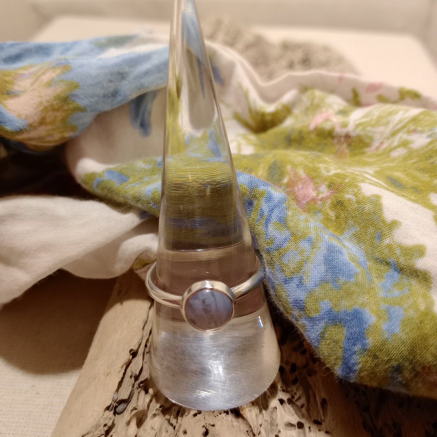 Blue lace Agate on a sterling silver ring