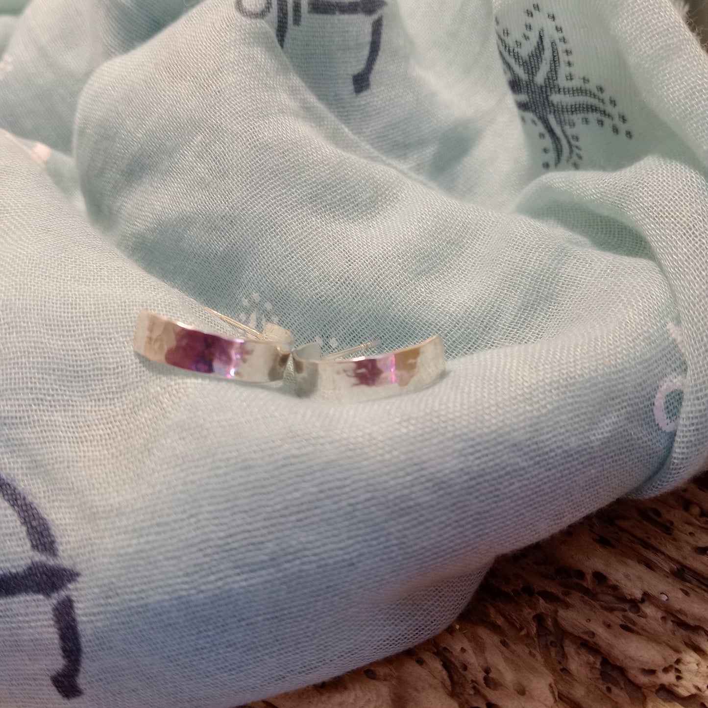 Sterling silver half hoop stud earrings