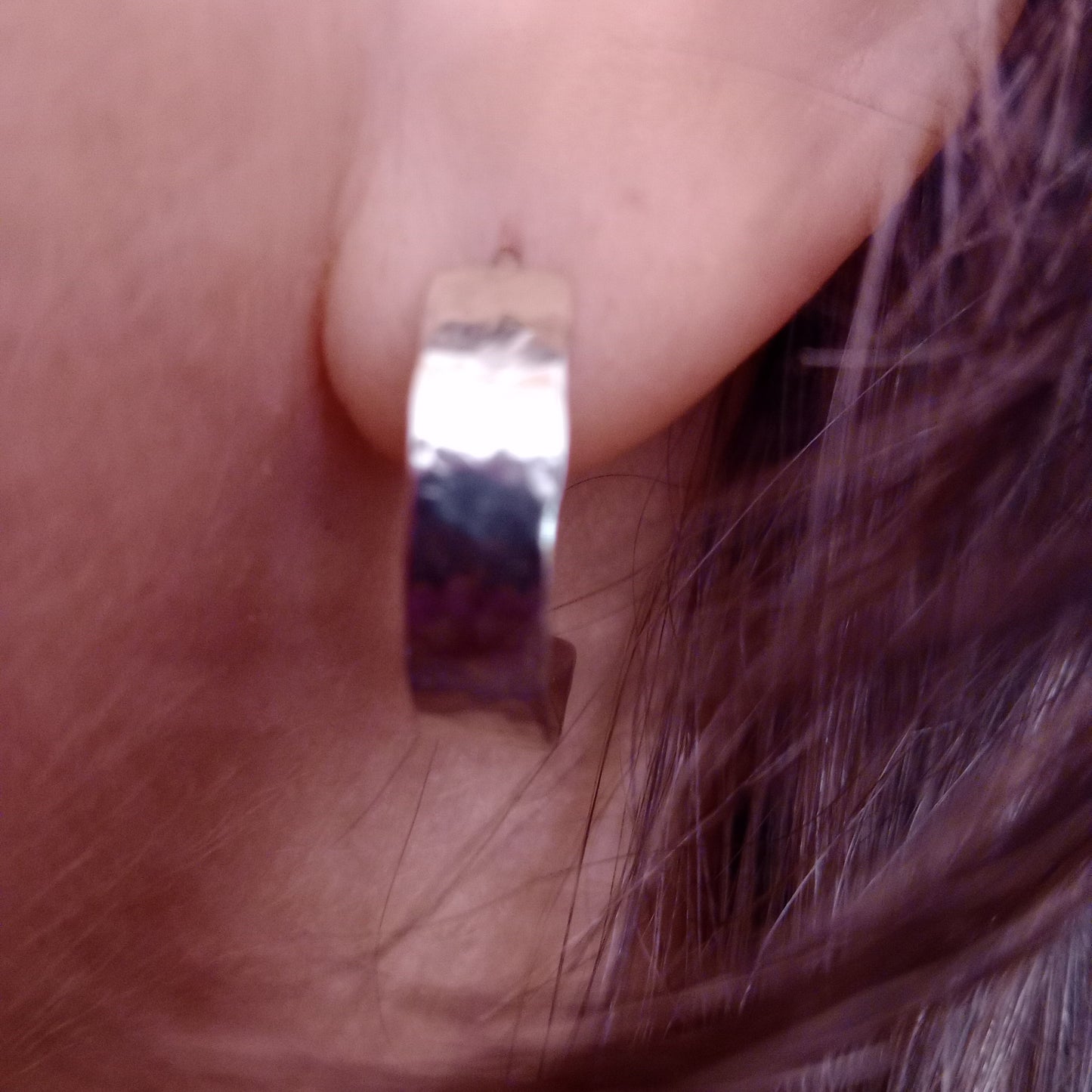 Sterling silver half hoop stud earrings