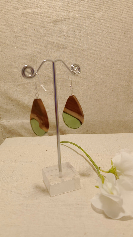 Crabapple and resin earrings