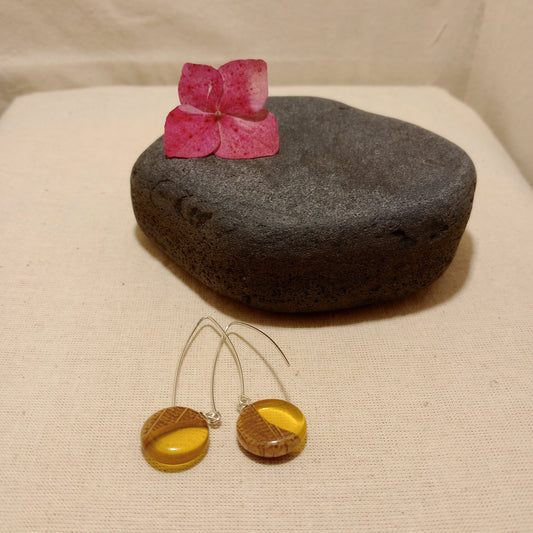 Irish Oak and resin earrings