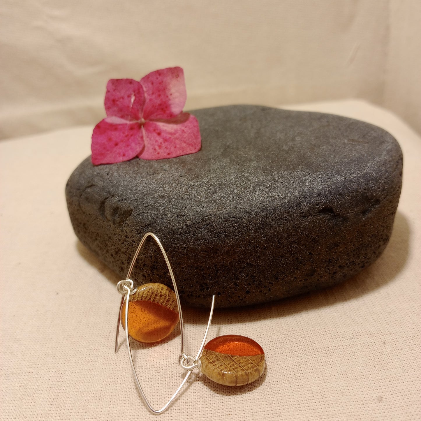 Irish Oak and resin earrings