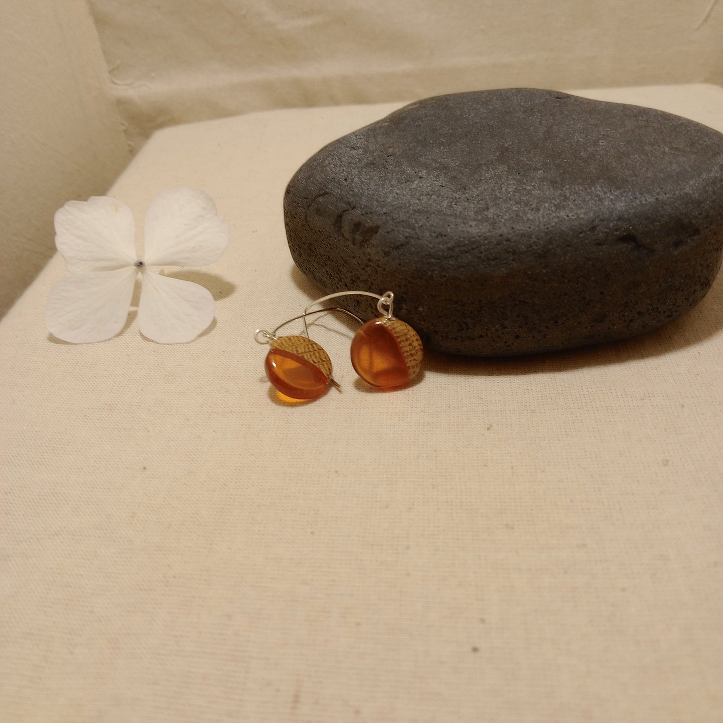 Irish Oak and resin earrings