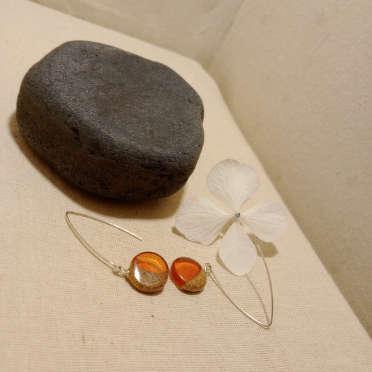 Irish Oak and resin earrings