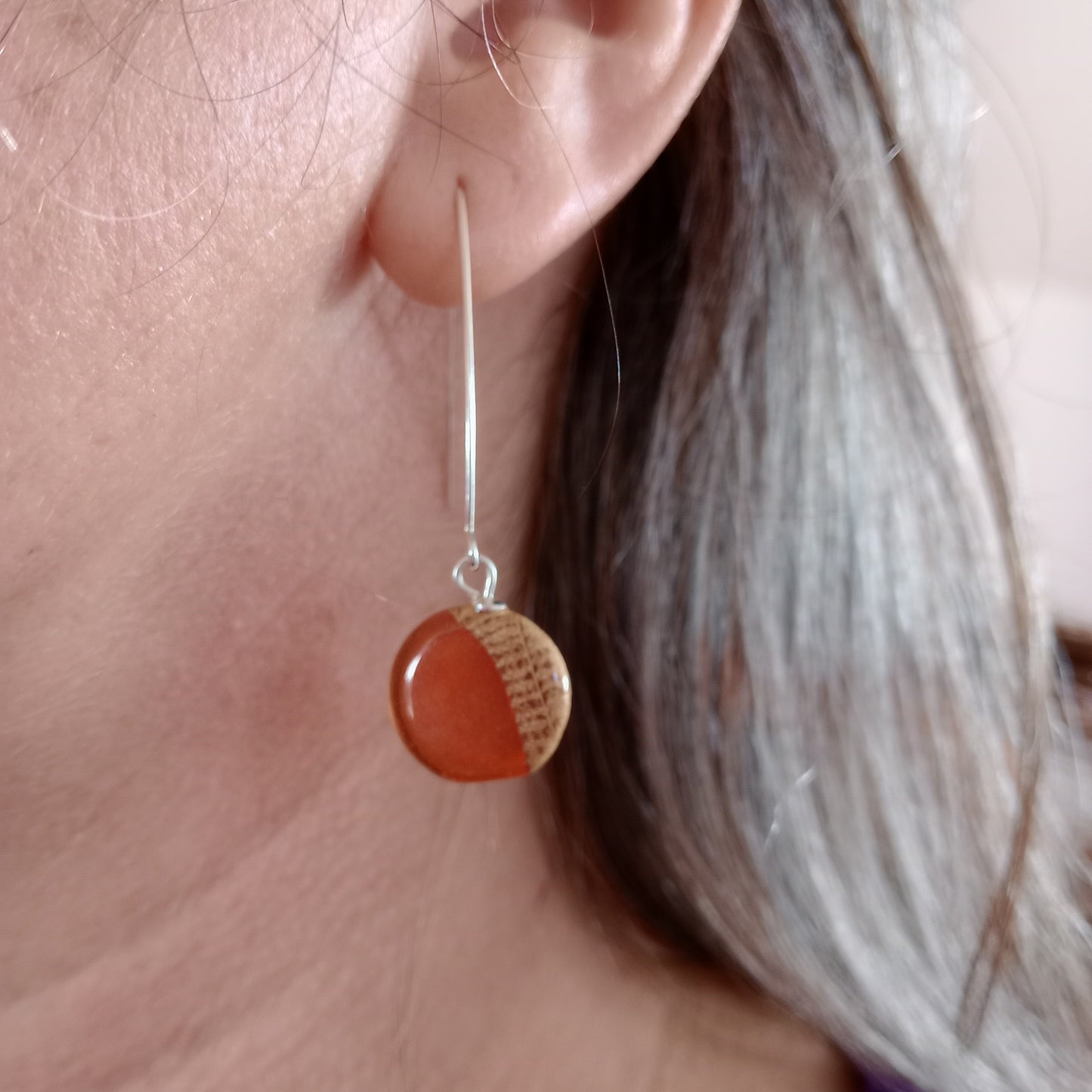 Irish Oak and resin earrings