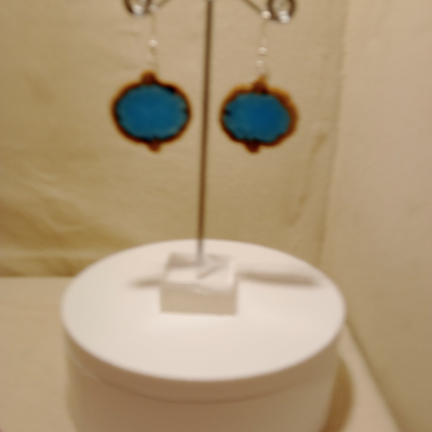Walnut and resin earrings