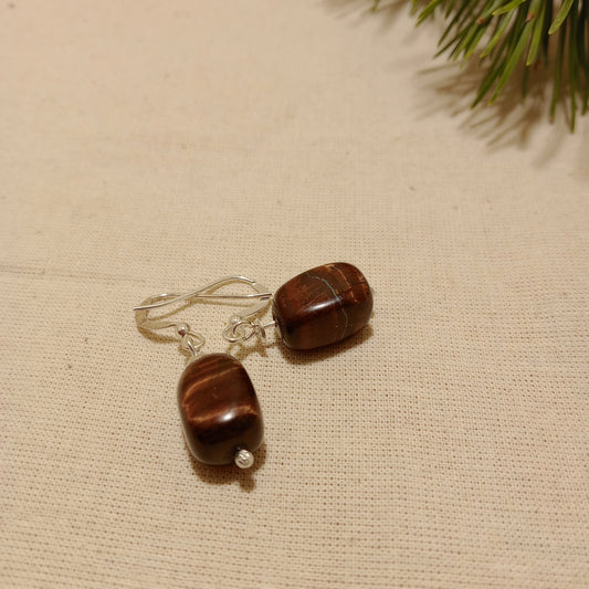 Red tiger's eye with sterling silver wires