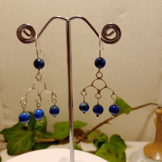 Lapis lazuli beaded earrings