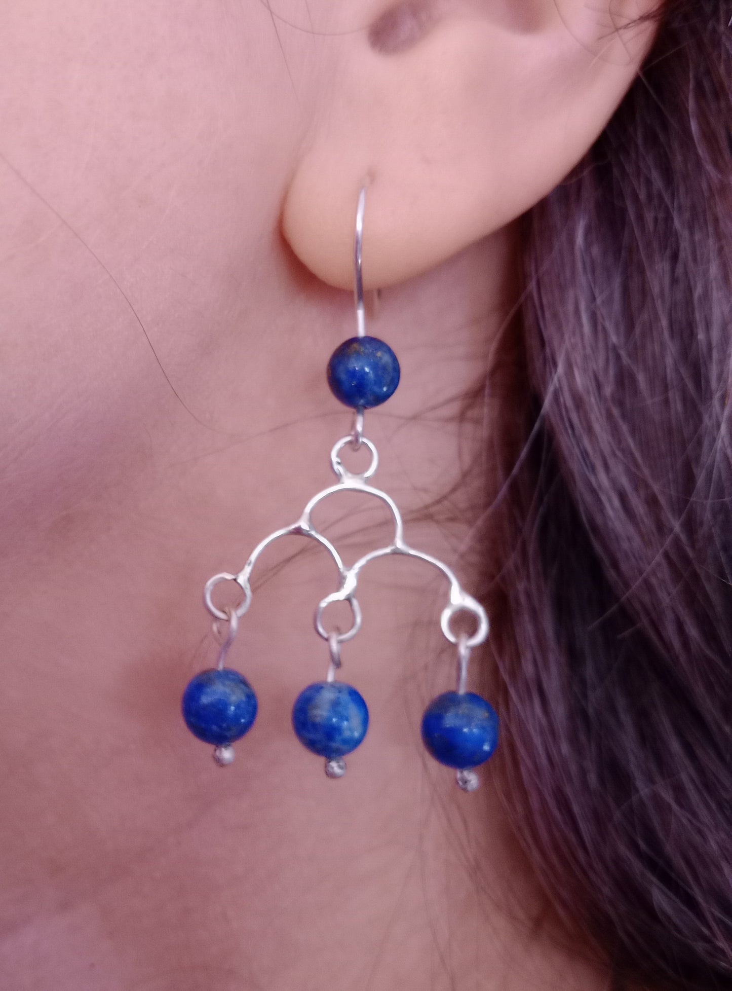 Lapis lazuli beaded earrings