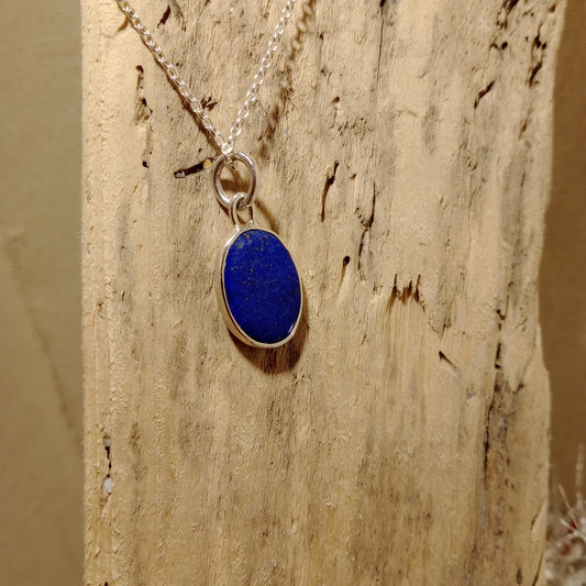 Lapis Lazuli pendant on Sterling silver 20" belcher chain