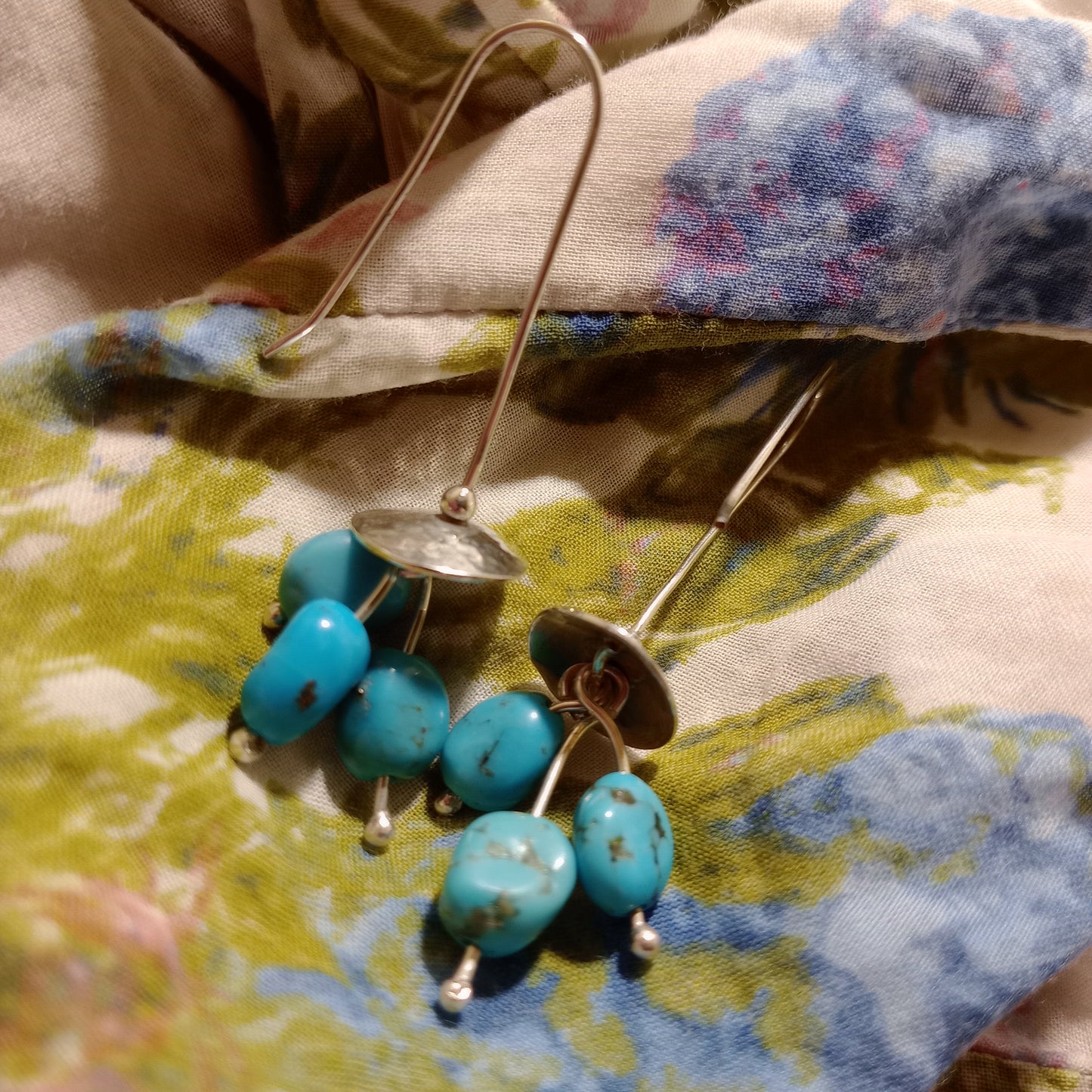 Turquoise and sterling silver earrings