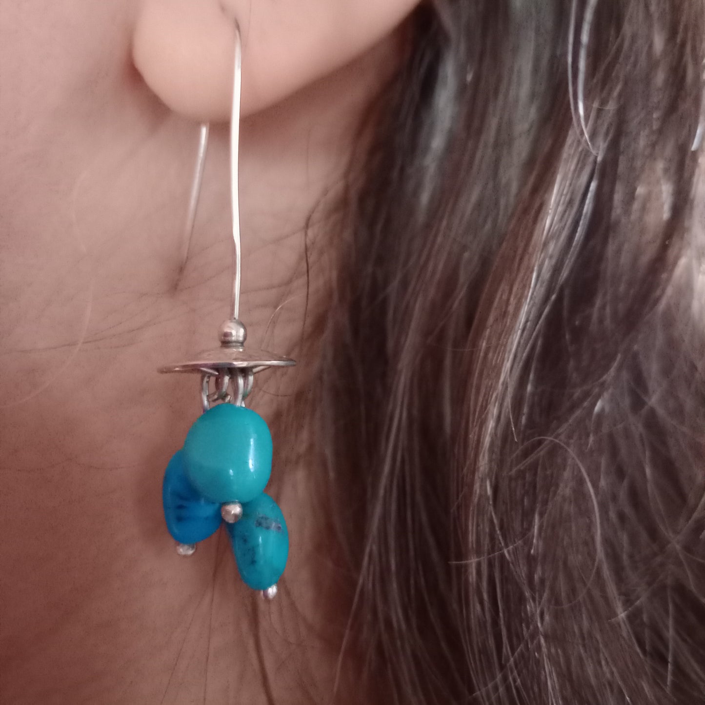 Turquoise and sterling silver earrings