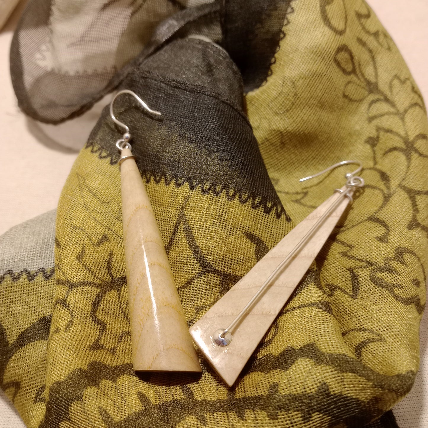 Irish Oak earrings with a sterling silver embrace