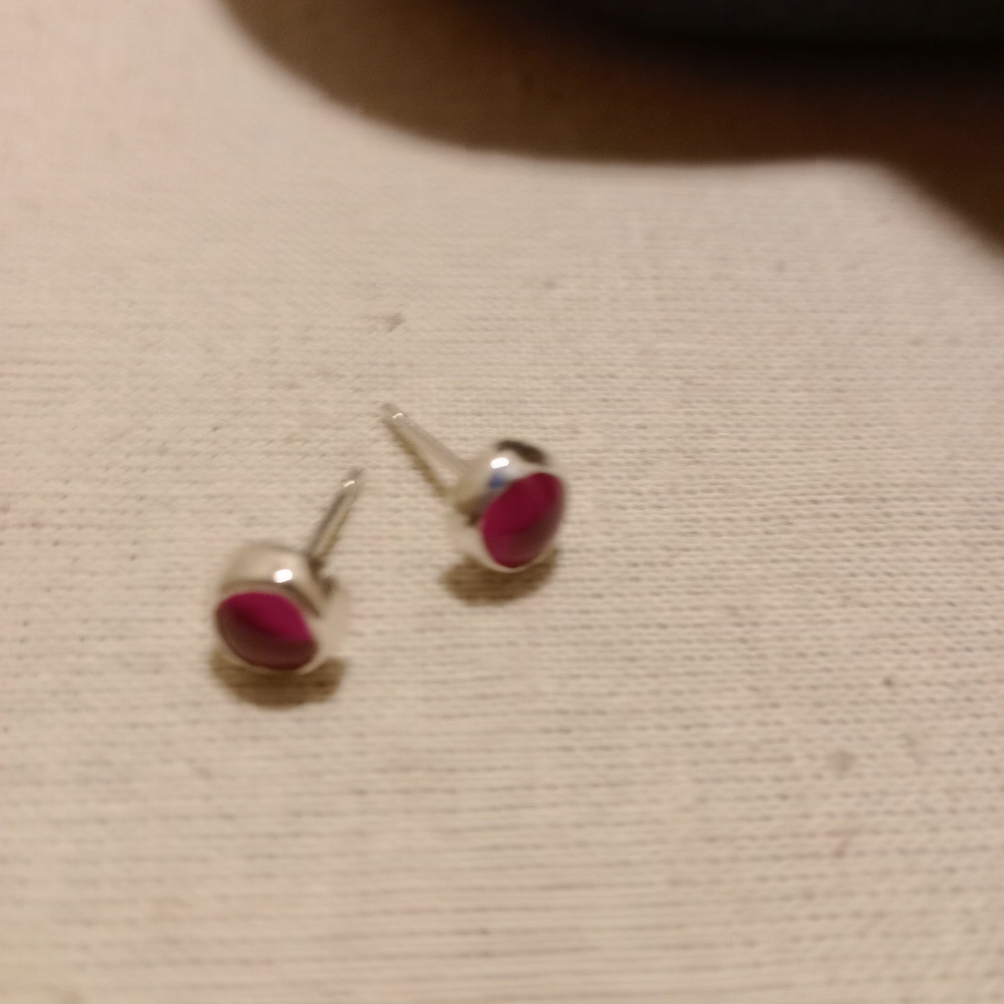 Ruby( lab grown) sterling silver studs