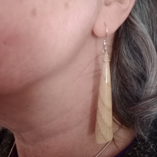 Irish Oak earrings with a sterling silver embrace