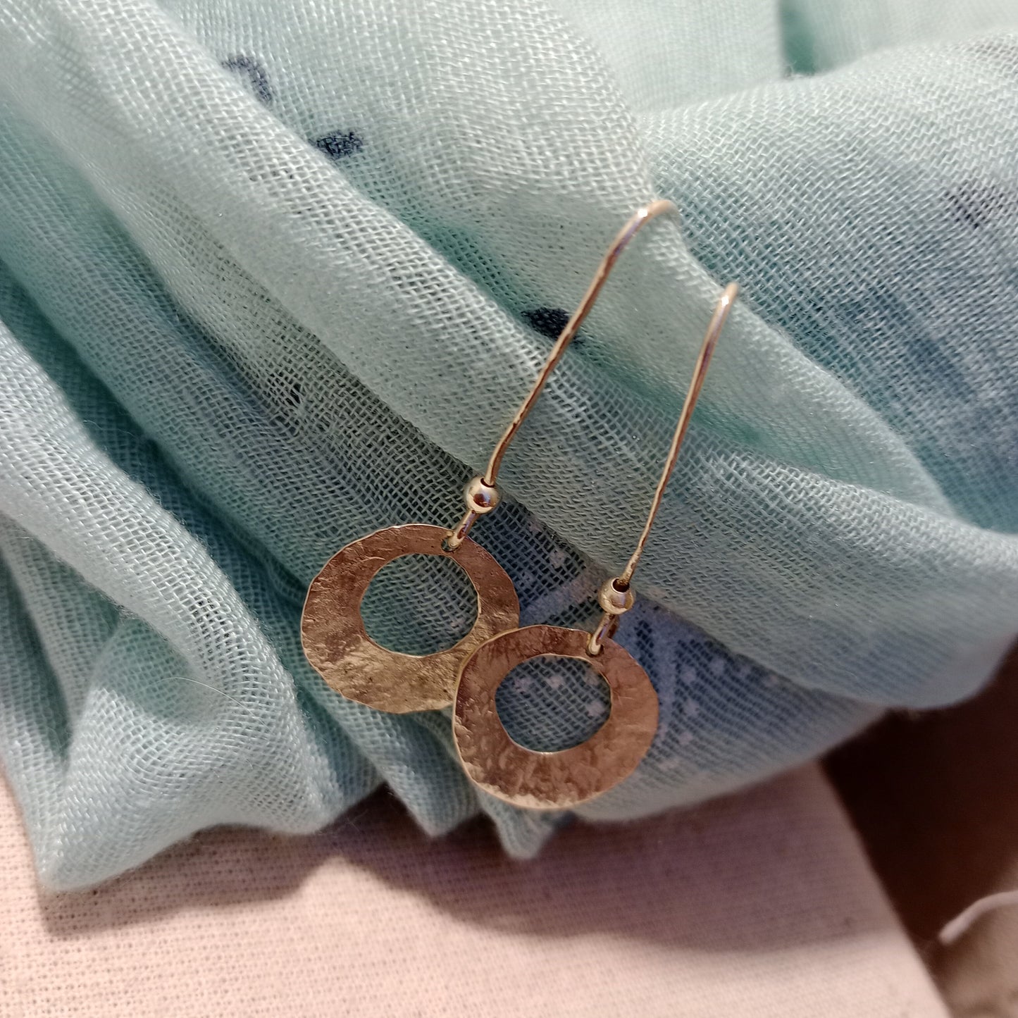 Hand hammered sterling silver earrings