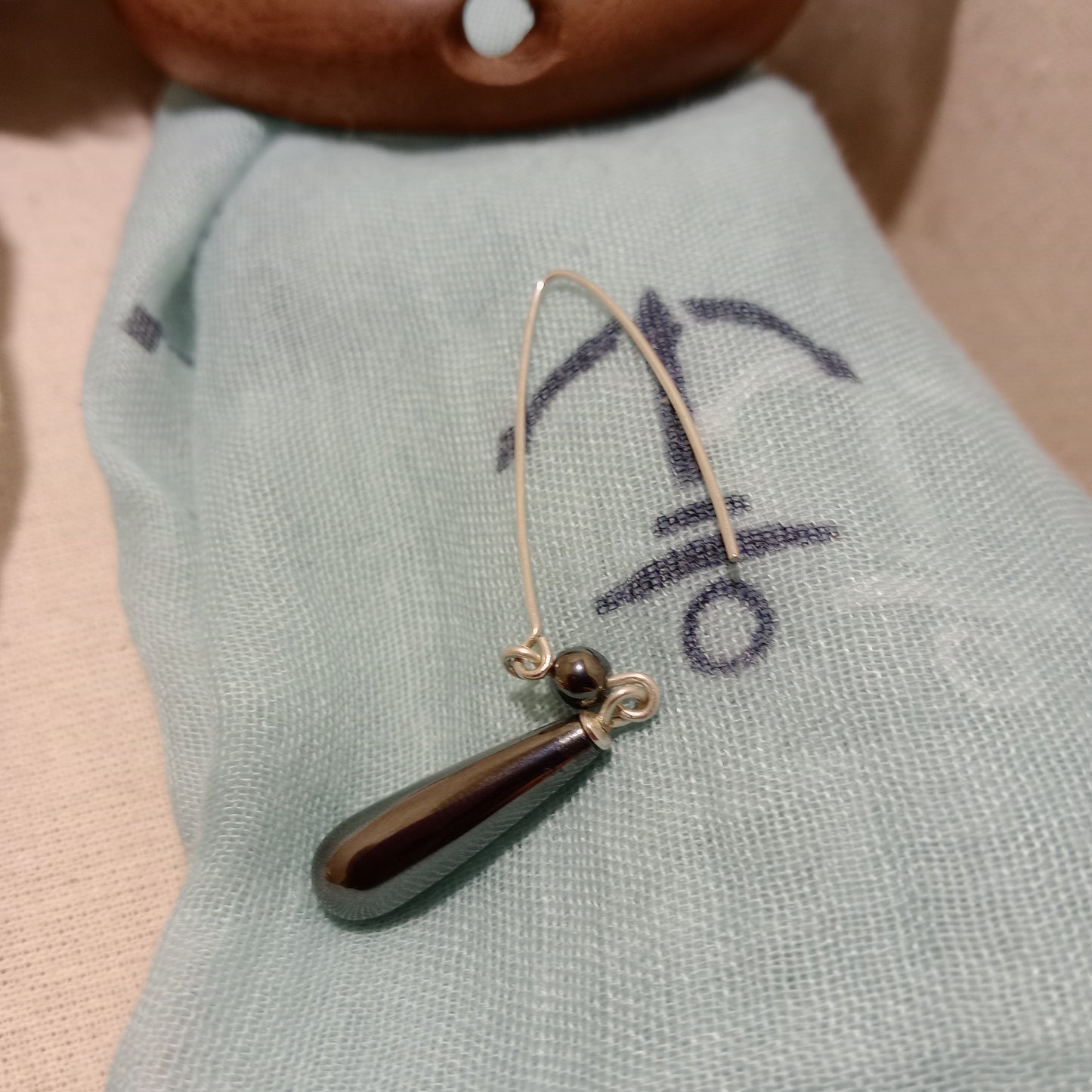 Hematite drop earrings