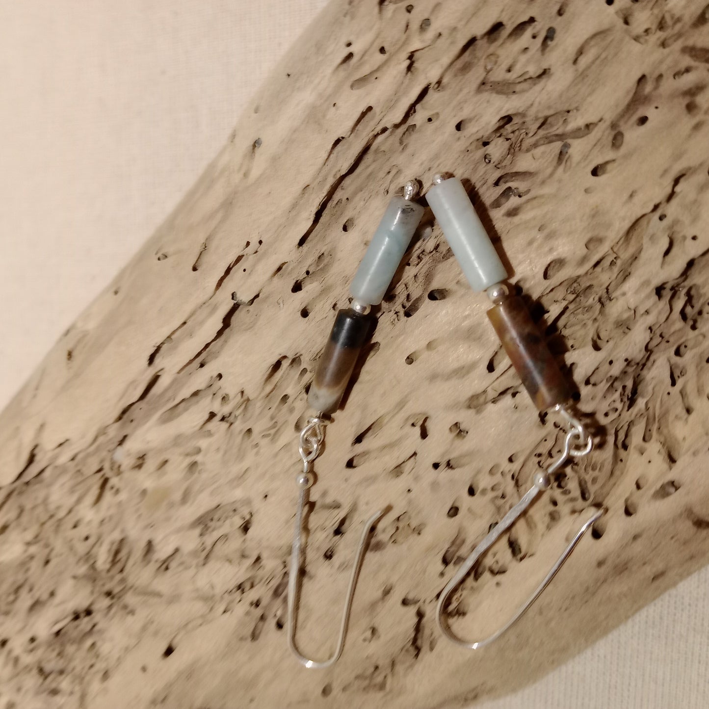 Andean opal beaded earrings