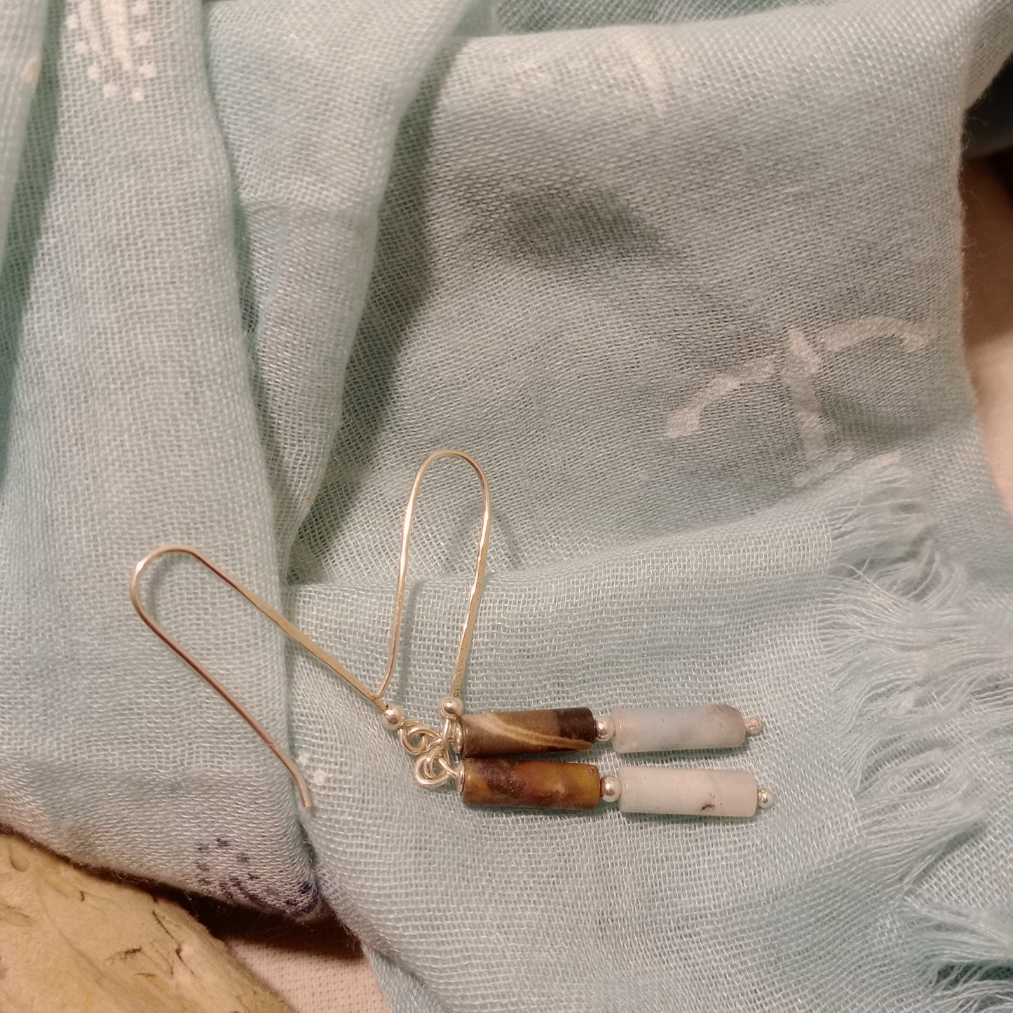 Andean opal beaded earrings