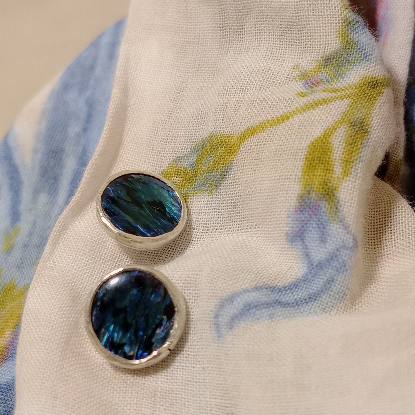 Paua shell studs