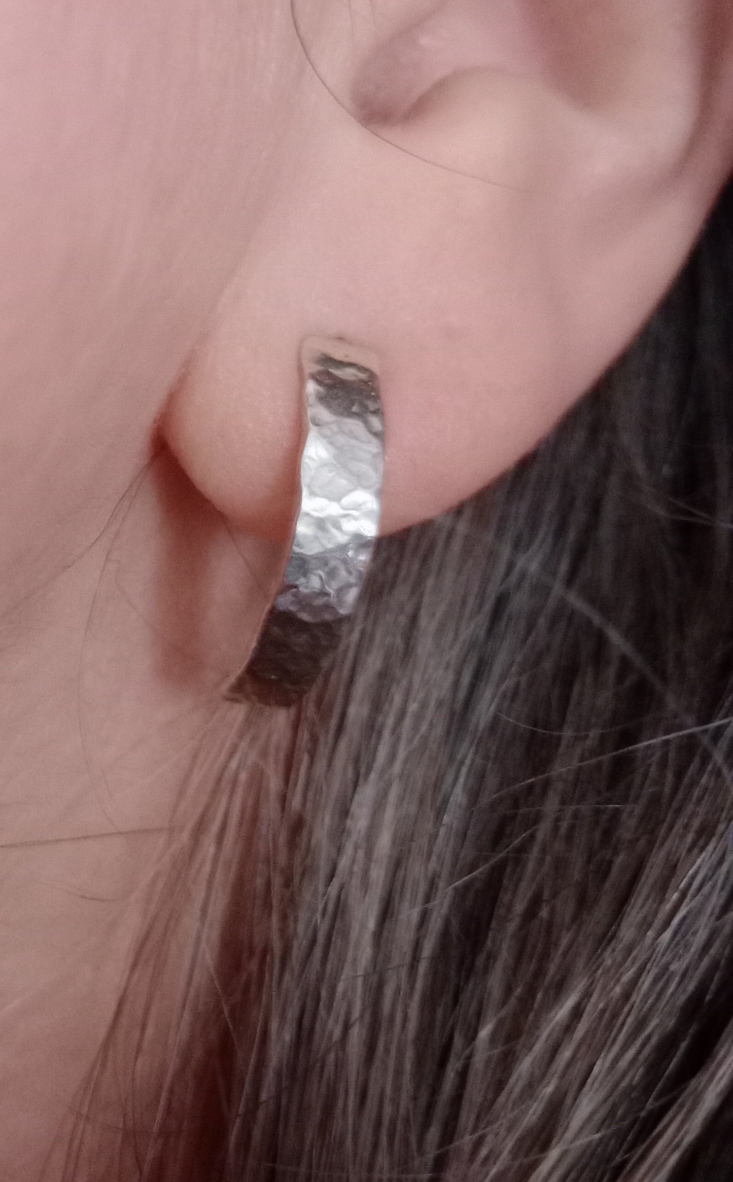 Sterling silver half hoops stud earrings