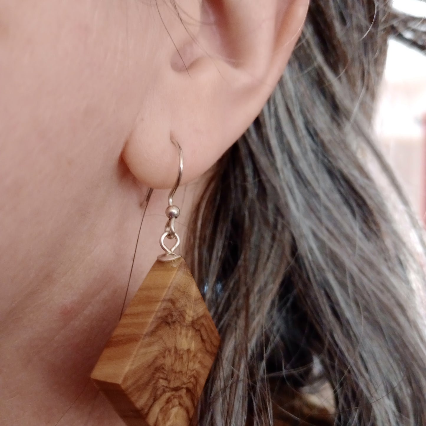 Olive earrings on sterling silver wires