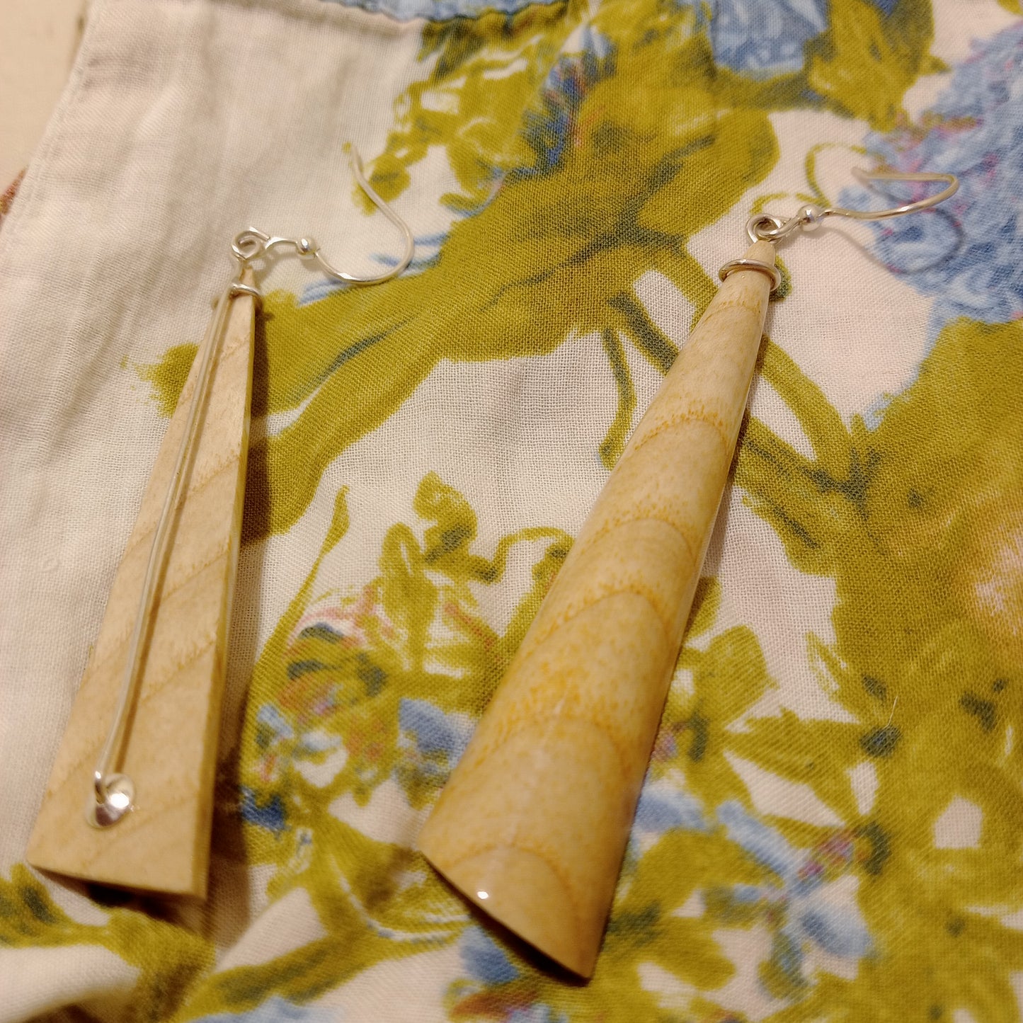 Irish Oak earrings with a sterling silver embrace