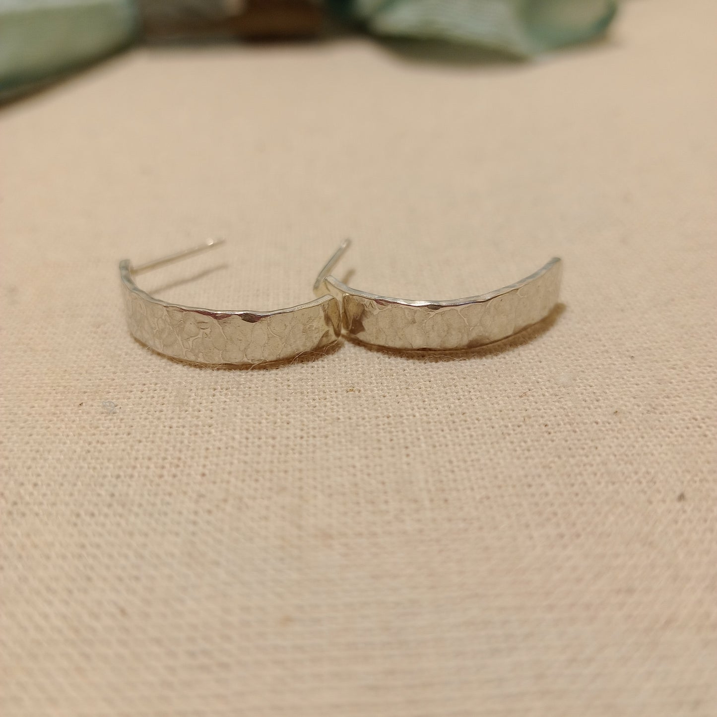 Sterling silver half hoops stud earrings