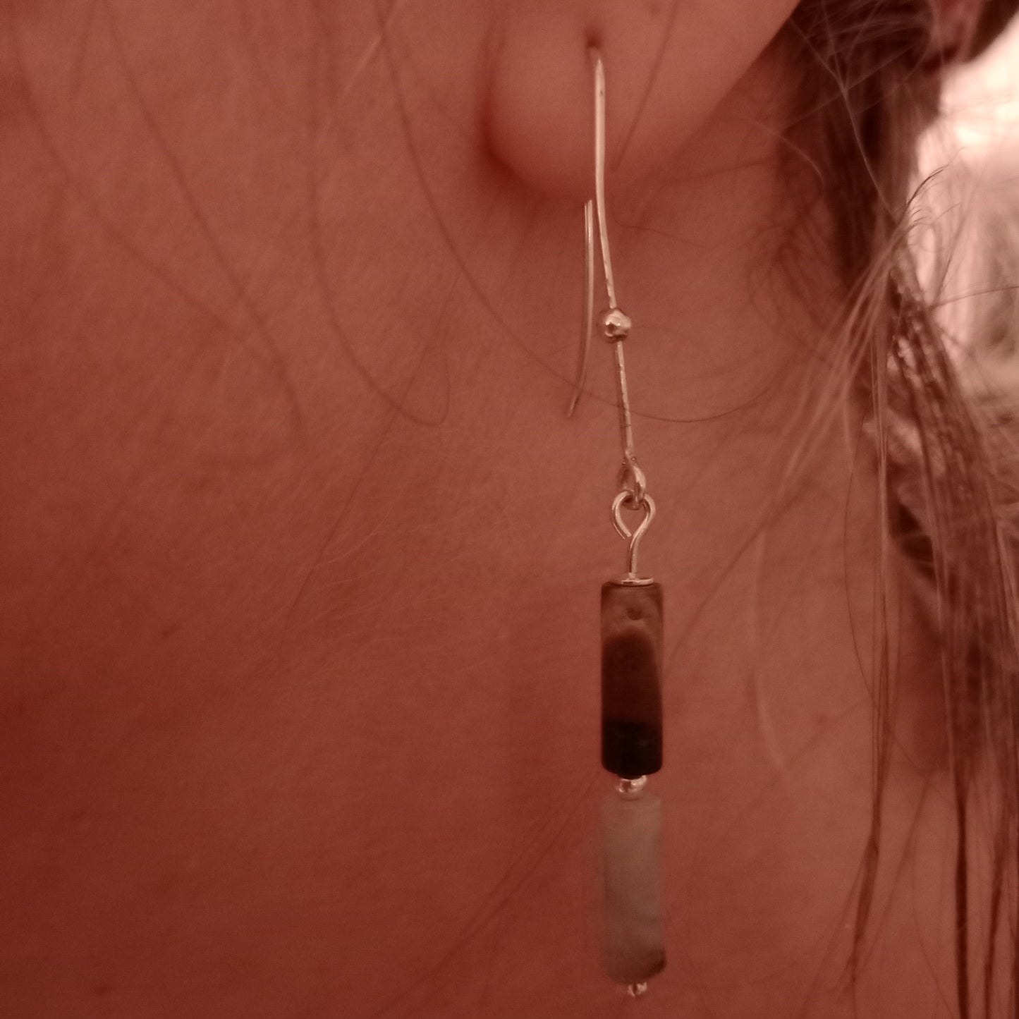 Andean opal beaded earrings