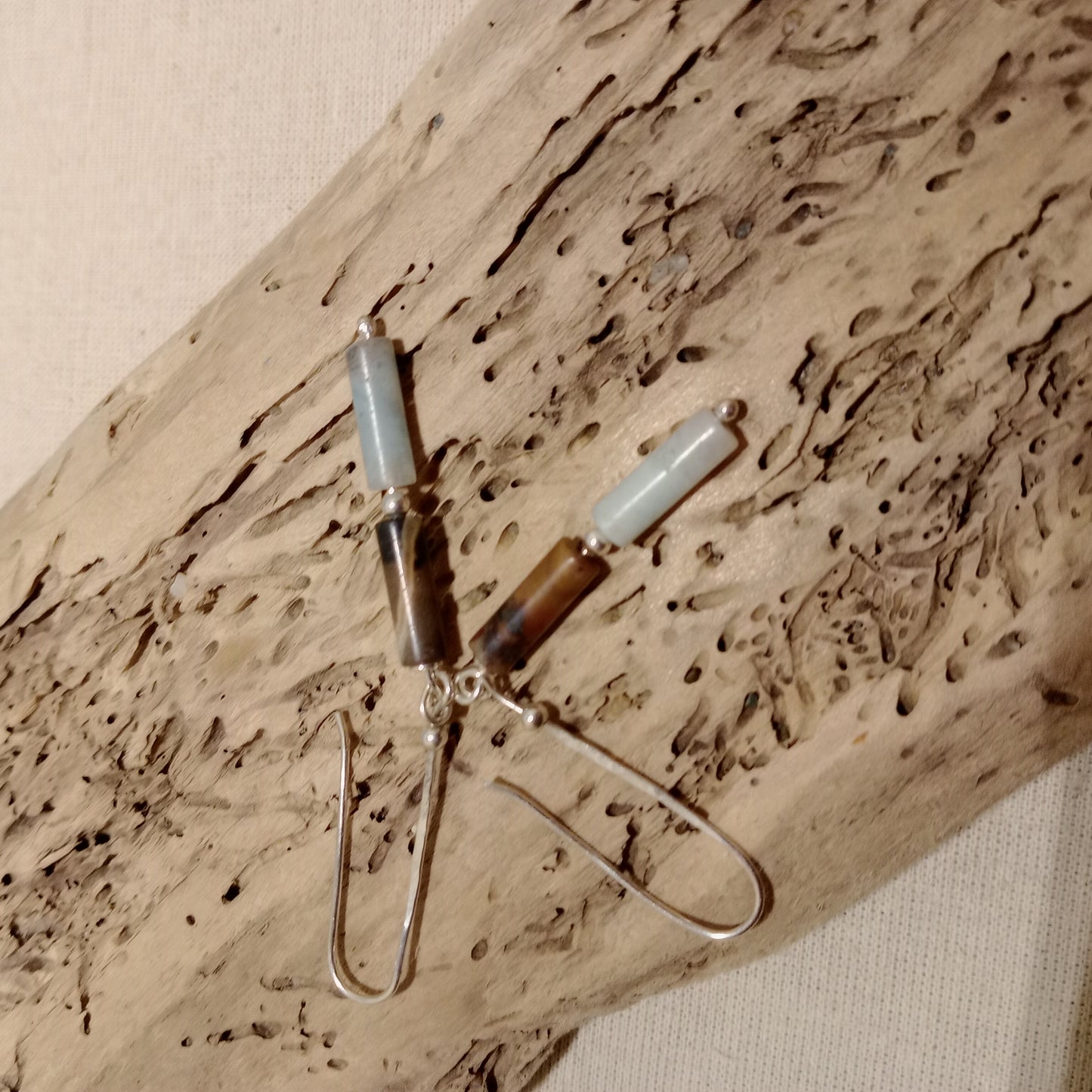 Andean opal beaded earrings