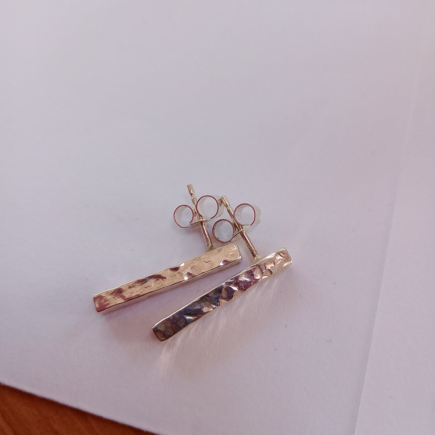 Hand hammered sterling silver stud earrings