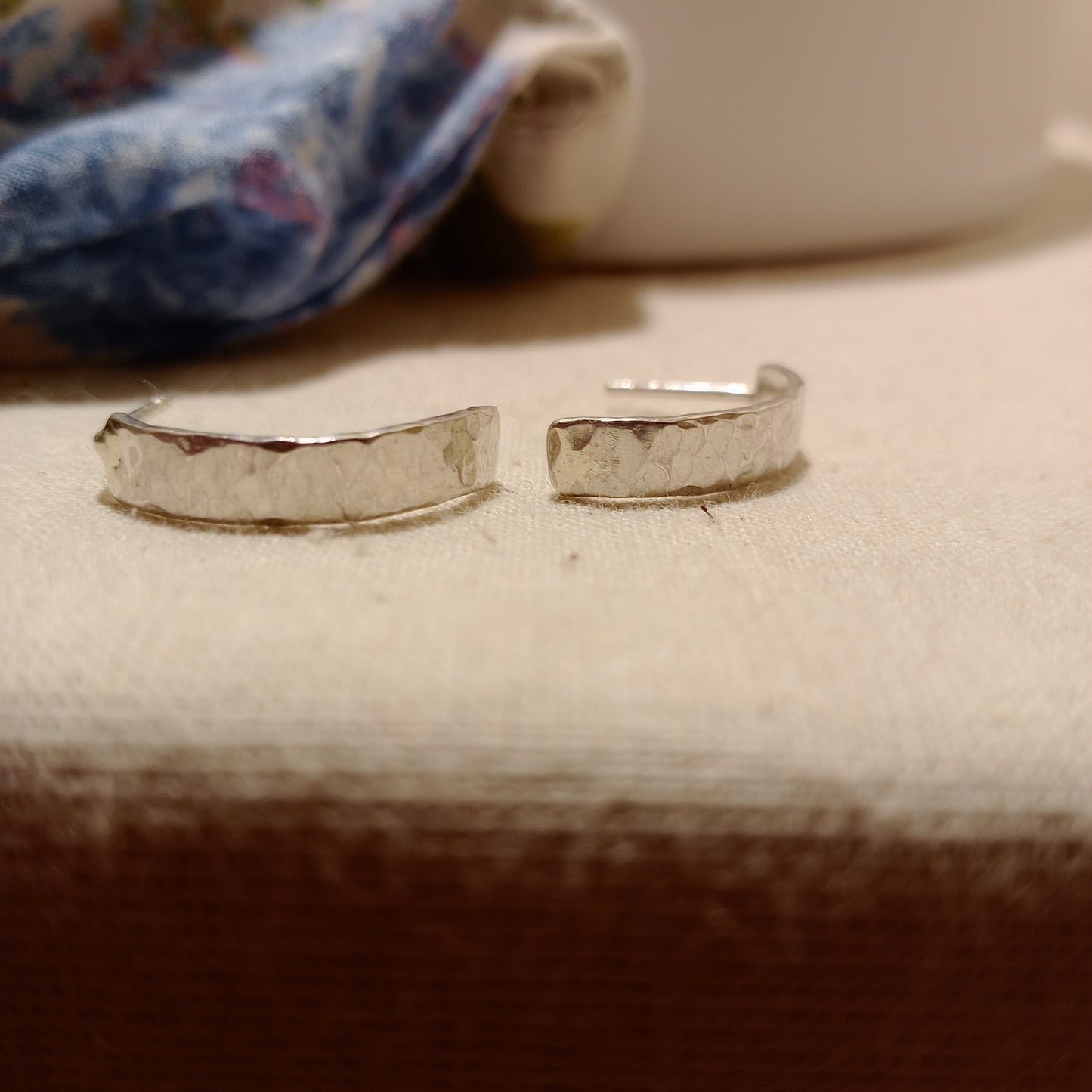 Sterling silver half hoops stud earrings
